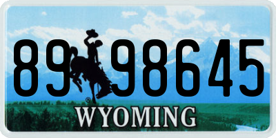 WY license plate 8998645