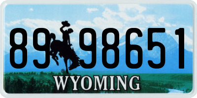 WY license plate 8998651