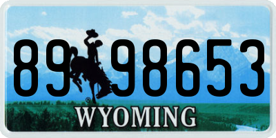 WY license plate 8998653