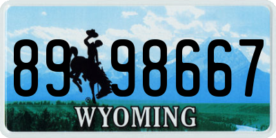 WY license plate 8998667