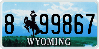 WY license plate 899867