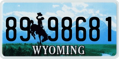 WY license plate 8998681