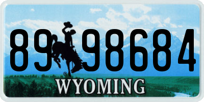 WY license plate 8998684
