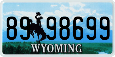 WY license plate 8998699