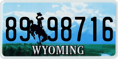 WY license plate 8998716