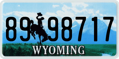 WY license plate 8998717