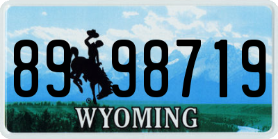 WY license plate 8998719