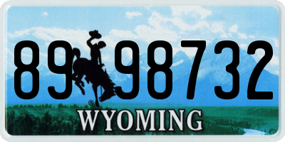 WY license plate 8998732