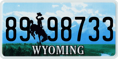 WY license plate 8998733