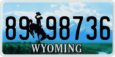 WY license plate 8998736