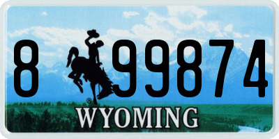 WY license plate 899874