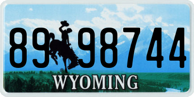 WY license plate 8998744