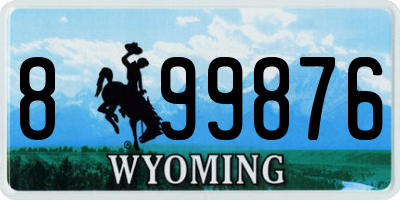 WY license plate 899876