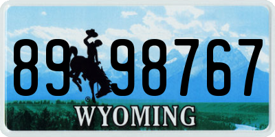 WY license plate 8998767