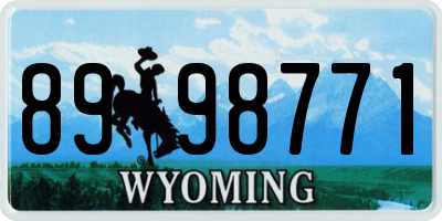 WY license plate 8998771