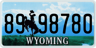 WY license plate 8998780