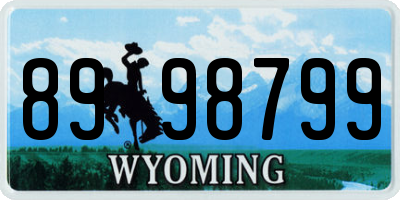 WY license plate 8998799