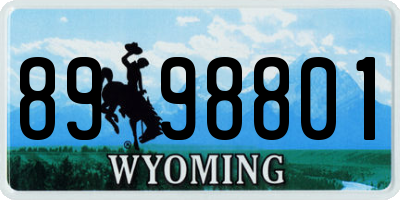 WY license plate 8998801