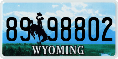 WY license plate 8998802