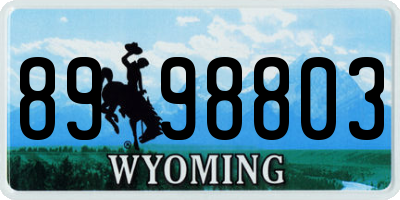WY license plate 8998803
