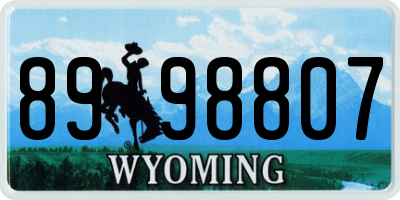 WY license plate 8998807