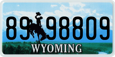 WY license plate 8998809