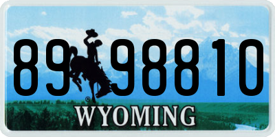 WY license plate 8998810