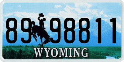 WY license plate 8998811