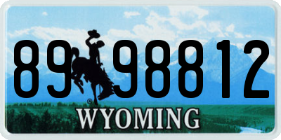 WY license plate 8998812