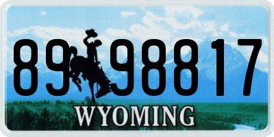 WY license plate 8998817