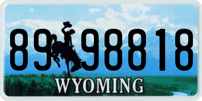 WY license plate 8998818
