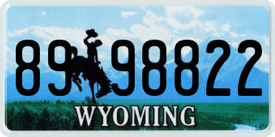 WY license plate 8998822