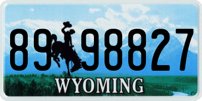 WY license plate 8998827