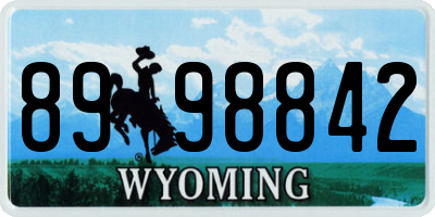 WY license plate 8998842