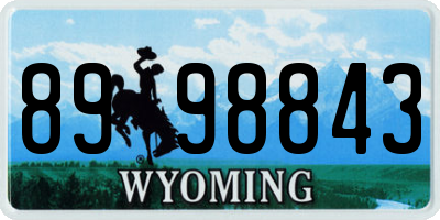 WY license plate 8998843