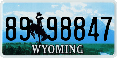WY license plate 8998847
