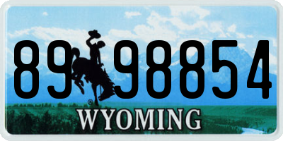 WY license plate 8998854