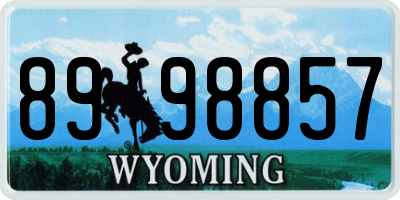WY license plate 8998857