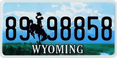 WY license plate 8998858