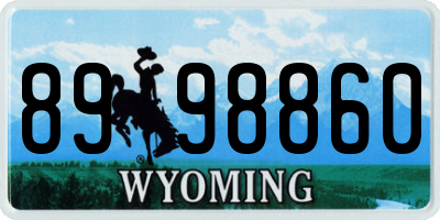WY license plate 8998860