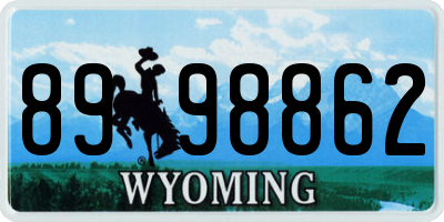 WY license plate 8998862