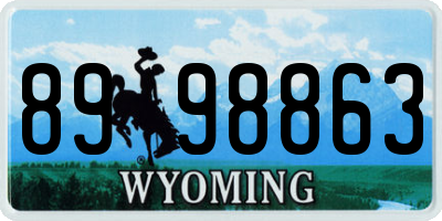 WY license plate 8998863