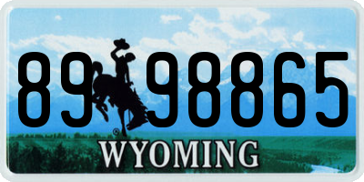 WY license plate 8998865