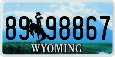 WY license plate 8998867