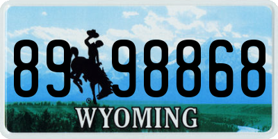 WY license plate 8998868