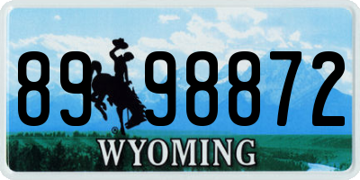 WY license plate 8998872