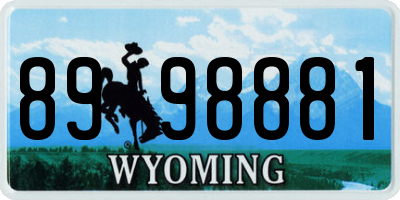 WY license plate 8998881