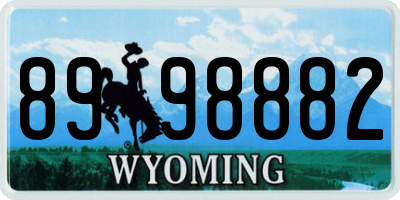 WY license plate 8998882