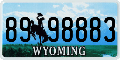 WY license plate 8998883