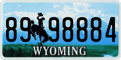 WY license plate 8998884